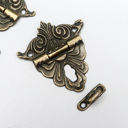 Цена за 2 шт. Замок для шкатулки металл «Узорная», набор 2 шт., 4.8×4.5 см