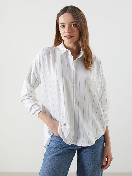 ?izgili Oversize Kad?n G?mlek