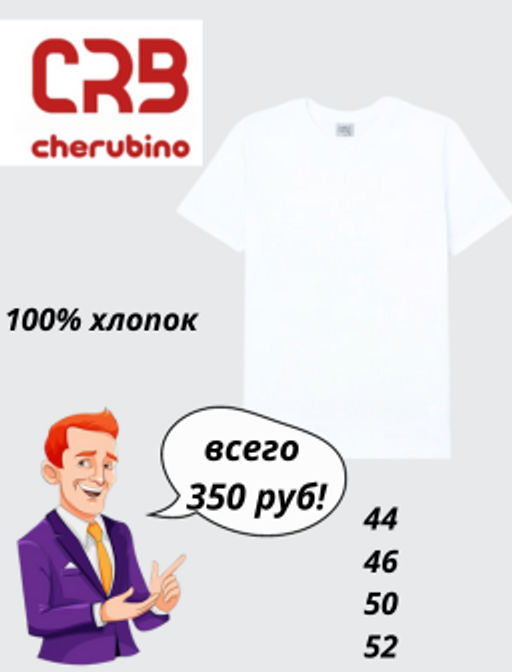 CRB wear/FAXM 60057-20 Футболка мужская, белый/Ex.Cherubino фото 6