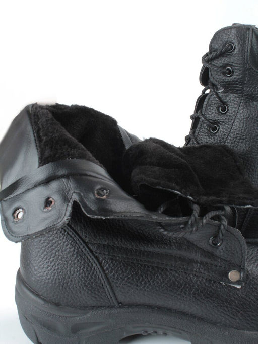 05-9011 BLACK Ботинки зимние мужские (натуральная кожа, искусственный мех)