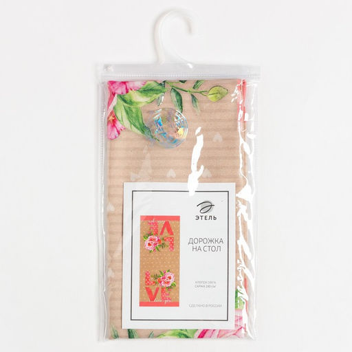 Дорожка на стол Этель Пионы 30х70 см, 100% хлопок, саржа 190 гр/м2  фото 6