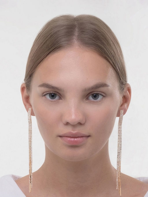 Клипсы Лёд тройная сплошная, цвет белый в золоте