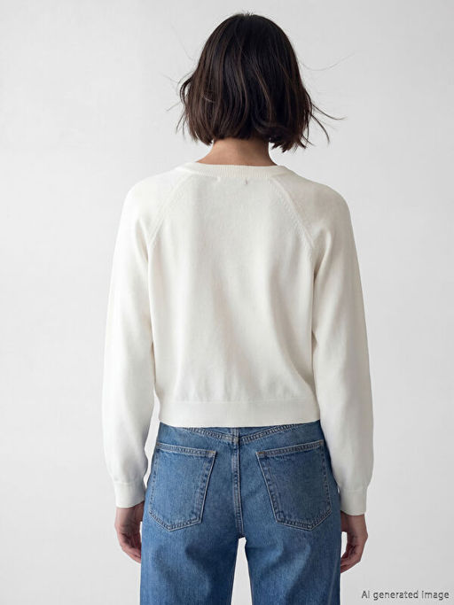 V Yaka Kad?n Triko Kazak