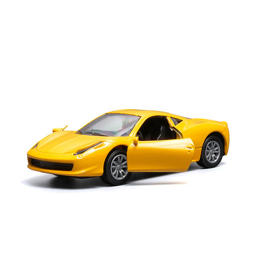 Жёлтая инерционная машинка вид В die-cast , 1:32