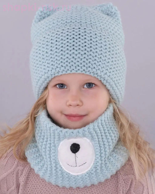 18-11-L Комплект для девочки флис (шапка+снуд) (48-50)