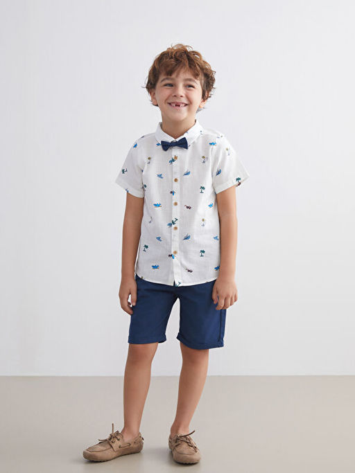 Papyonlu Erkek ?ocuk G?mlek ve ?ort 2li