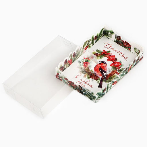 Цена за 5 шт. Коробка для макарун «Счастье в Новом Году!», 18×12×3.5 см