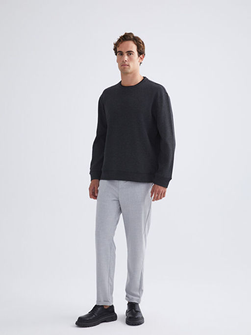 Bisiklet Yaka Erkek Sweatshirt