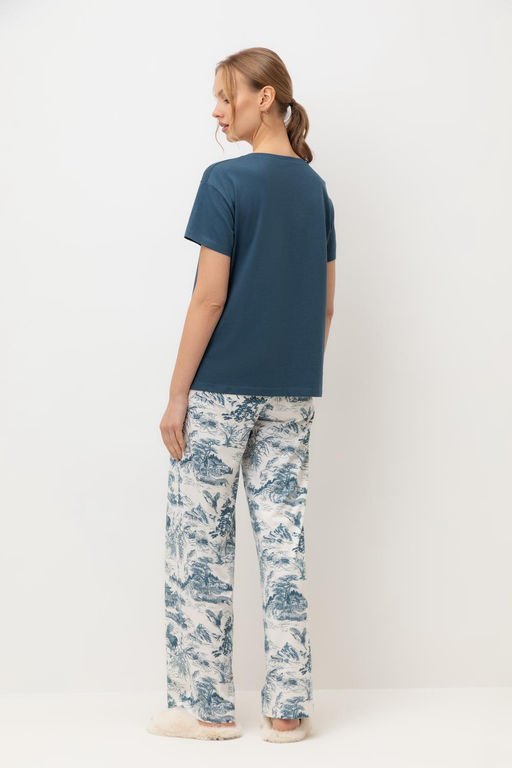 Е 20186/синий орион,японский сад пижама жен - Very neat фото 5