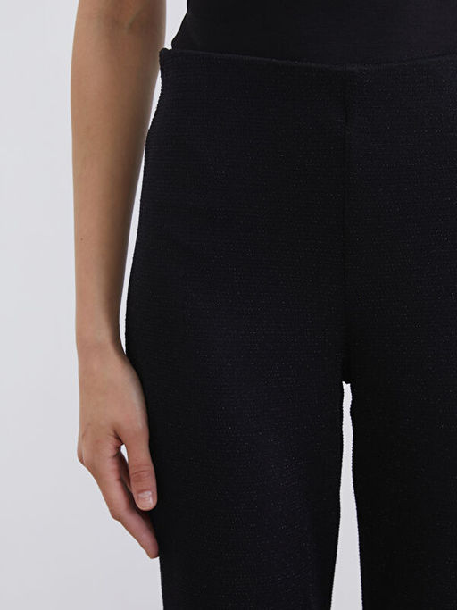 Beli Lastikli Parlak G?r?n?ml? Kad?n Pantolon