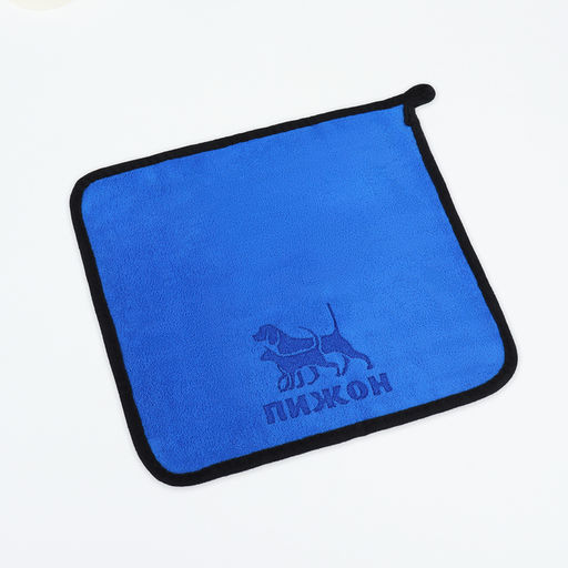 Полотенце для животных супервпитывающее, малое, 400 г/м, 30 х 30 см, синее - Пижон фото 5