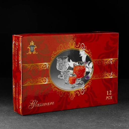 Набор бокалов стеклянных «Радость встреч», 12 предметов: 6 бокалов 200 мл, 6 рюмок 50 мл