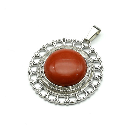 Подвеска из яшмы красной круг 35мм