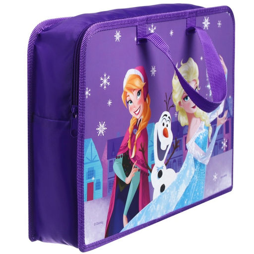 Папка пластиковая с ручками А4, на молнии, 7.5×33×26 см, «Холодное сердце»