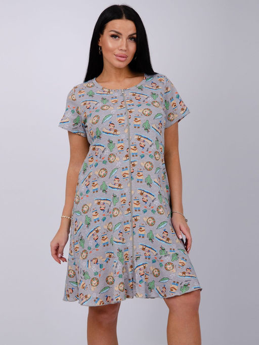 Халат Гаечка 3, трикотаж - Малина фото 2