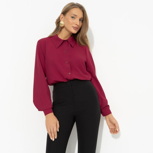 Рубашка классического кроя Цветущее очарование (red) - Charutti фото 8