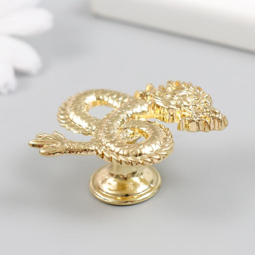 Ручка для шкатулки металл Китайский дракон золото 4,5х5 см - Simaland фото 2