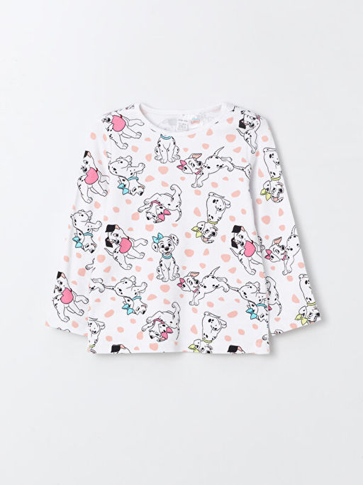 Bisiklet Yaka Uzun Kollu 101 Dalma?yal? Bask?l? K?z Bebek Pijama Tak?m? - Waikiki фото 2