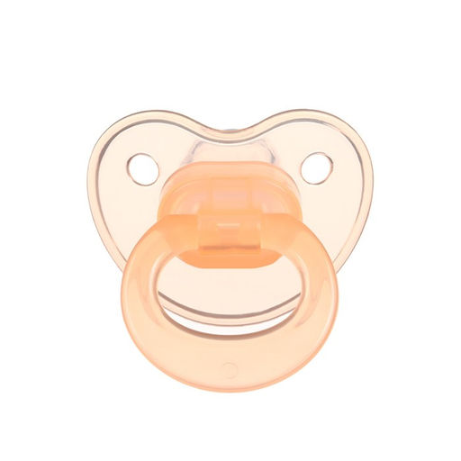 Соска-пустышка ортодонтическая Крошка Я, силикон, от 6 мес., с колпачком, персиковый