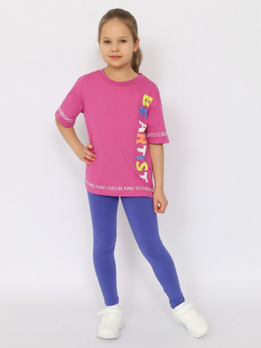 CRB wear/CSJG 70463-44-394 Брюки модель легинсы для девочки,фиолетовый/Ex.Cherubino  фото 3