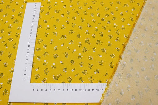 Плательная вискоза Весенние букетики цв.светлый шафран, СОРТ2, ш.1.45м, вискоза-100%, 135гр/м.кв - Купава фото 7