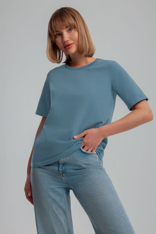 Арт. 3176/9 Футболка женская 44-52 (5 шт) Цвет:джинс - Калинка фото 2