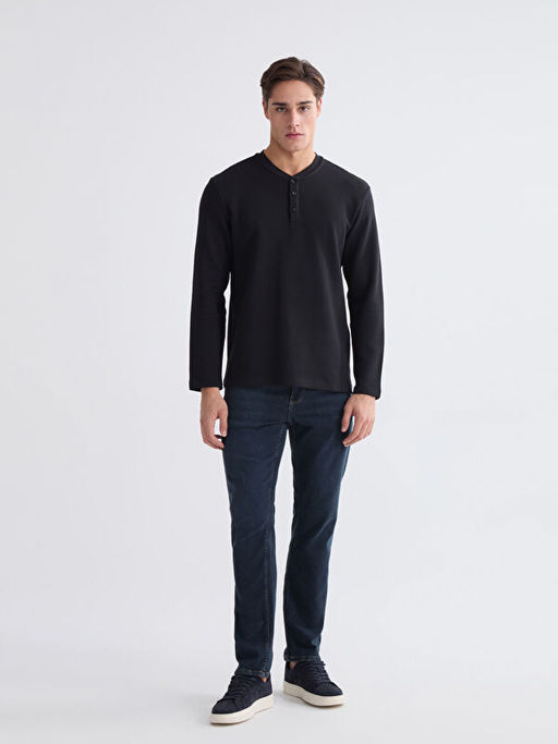 Bisiklet Yaka Uzun Kollu Erkek Ti??rt