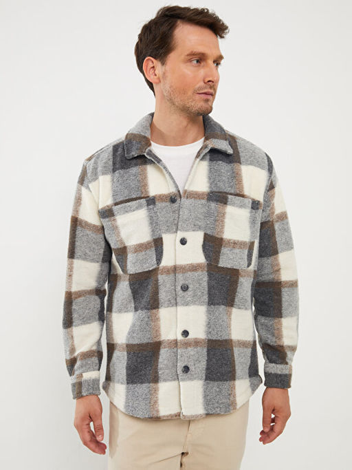 Rahat Kal?p Uzun Kollu Ekose Erkek G?mlek Ceket