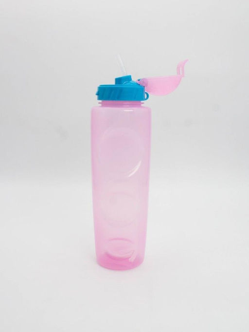 Бутылка "Life" с трубочкой, pink (700 ml)