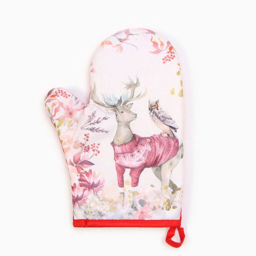 Набор новогодний подарочный Доляна. Олень: варежка-прихватка, лопатка силикон