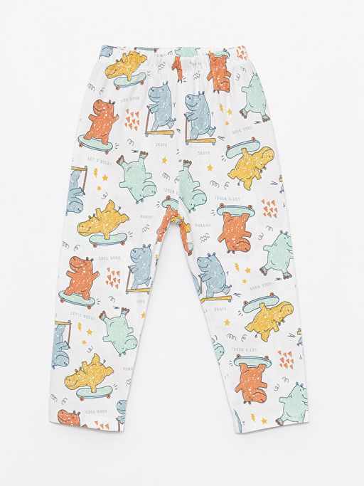 Polo Yaka K?sa Kollu Bask?l? Erkek Bebek Pijama Tak?m - Waikiki фото 3