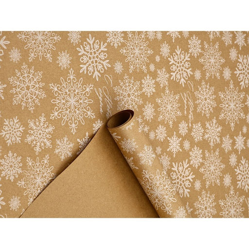 Бумага в тубусе крафтовая в рулоне «Снежинки», 0.68 × 7 м