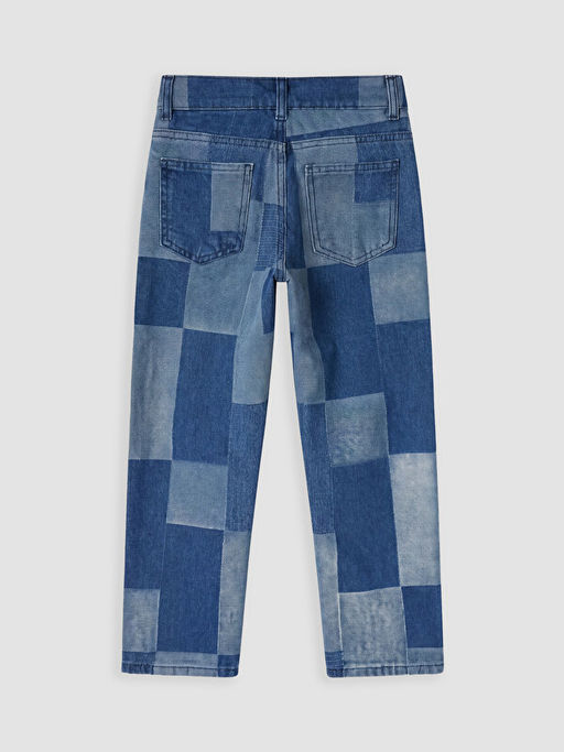 Renk Bloklu Erkek ?ocuk Jean Pantolon