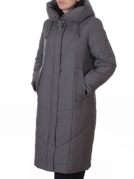 A616 GRAY Пальто зимнее женское (верблюжья шерсть, 120 гр. холлофайбер) - Фабричный китай фото 5