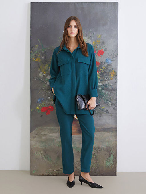 Oversize Kadife Kad?n G?mlek Tunik
