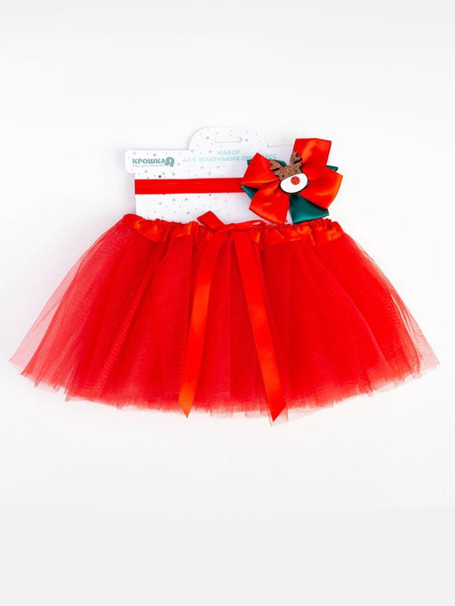 Набор для фотосессии «Крошка Я. Праздничный»: юбка и повязка на голову, красный, рост 62-86