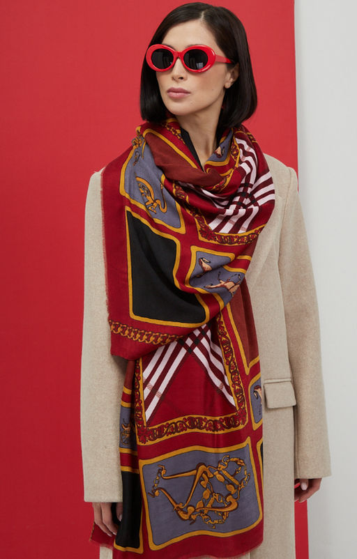 Тонкий, мягкий двусторонний палантин из тонкой шерсти - Tantino фото 10