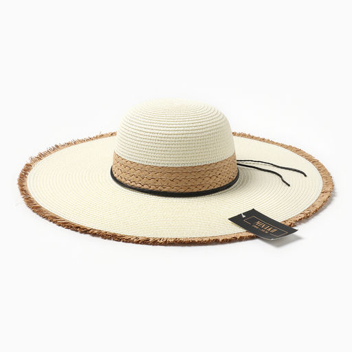 Шляпа женская MINAKU, цвет белый, коричневый, размер 58