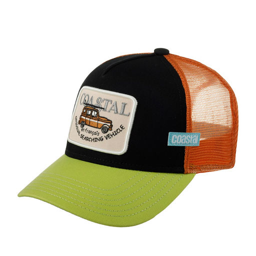 Бейсболка COASTAL арт. HFT Vehicle Francaise (черный / зеленый / рыжий)