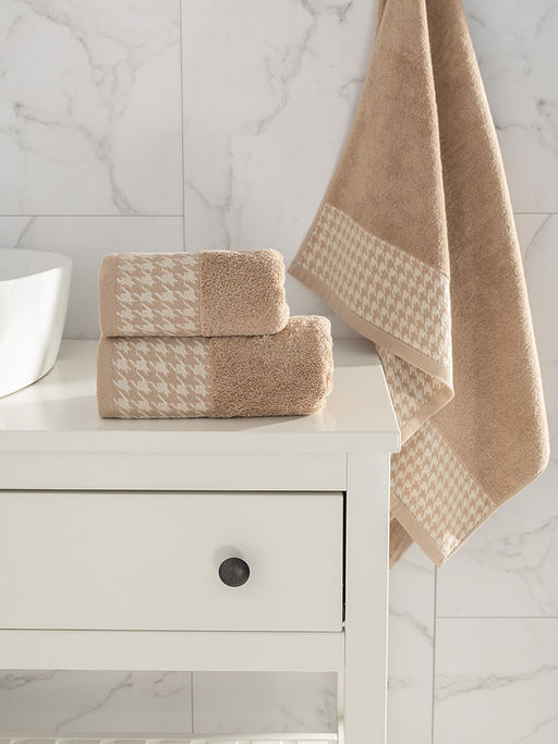 Полотенце для тела 70x130 бежевый махровая ткань