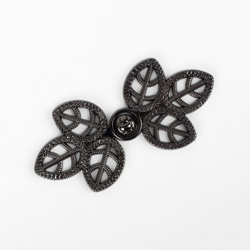 Цена за 2 шт. Декоративная застёжка «Листья», 5,5 × 2,6 см, цвет чёрный