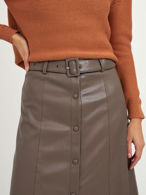 юбка из эко-кожи на пуговицах - Glenfield фото 6
