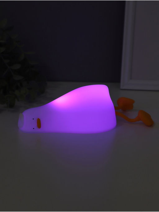 Фигурка светящаяся RISALUX «Спящая утка», 2 Вт, LED-ночник антистресс, RGB, USB, 10×10×21 см