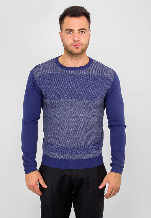 Джемпер мужской GREG G121-12-микроромб (син./сер.)  фото 6