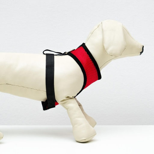 Шлейка мягкая из неопрена, размер M, ОШ 34 см, ОГ 32-42 см, красная - Пижон фото 7