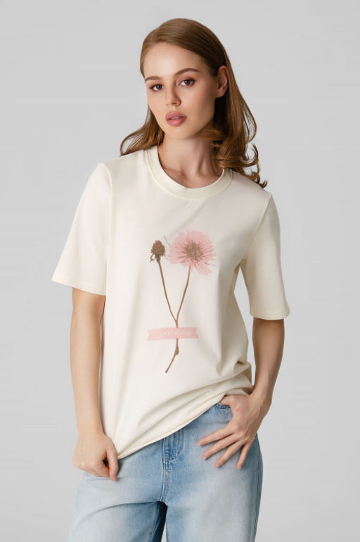 Арт. 31159 Футболка женская  44-52 (5 шт) Цвет:молочный