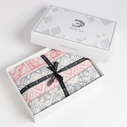 Покрывало хлопковое Этель Инди 200х2405 см, цвет серо-розовый, 100%хлопок, 300гр/м2  фото 6