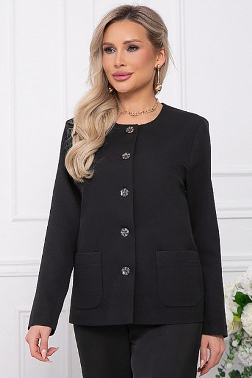 Жакет 8231-1 из костюмной ткани, 50% вискоза, размеры 44–54
