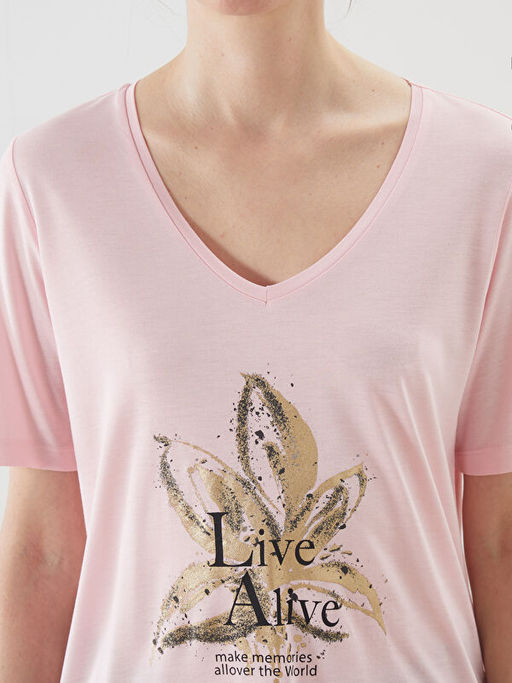 V Yaka Bask?l? Kad?n Ti??rt