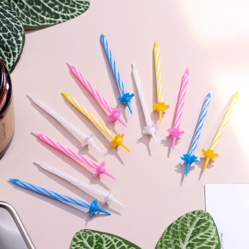 Цена за 10 шт. Свечи для торта Спираль, 5 см, набор: 24 шт и 12 подставок - Страна карнавалия фото 4